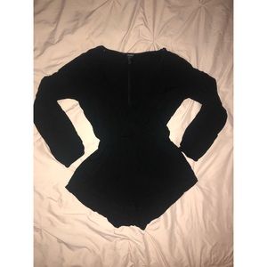 Black long sleeve romper